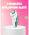 3 in 1 Epilatör Metal Başlıklı IPX5 Su Geçirmez 90 Dakika Şarjlı Epilasyon Cihazı