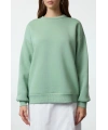 3 iplik şardonlu bisiklet yaka sweatshirt mint