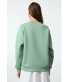 3 iplik şardonlu bisiklet yaka sweatshirt mint