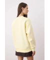 3 iplik şardonlu bisiklet yaka sweatshirt sarı