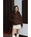 3 iplik şardonlu kapşonlu hoodie frm kahve p510437