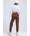 3 iplik şardonlu paça lastikli eşofman kahve is001