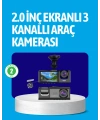 3 Kameralı Araç İçi Kayıt Cihazı  Suya ve Toza Dayanıklı Tasarım