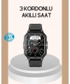 3 Kordonlu Akıllı Saat Uzun Pil Süreli