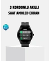 3 Kordonlu AMOLED Akıllı Saat – Sağlık Takipli