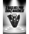 3lü Set Saç Sakal Kesme Traş Makinesi Burun Kılı Alma Tıraş Makinesi