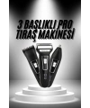 3lü Set Saç Sakal Kesme Traş Makinesi Burun Kılı Alma Tıraş Makinesi