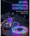 3 Metre RGB Neon LED Şerit Işık Su Geçirmez Kumandalı ve Uygulama Kontrollü Dekoratif Aydınlatma