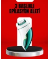 3ü 1 Arada Epilatör Su Geçirmez Metal Başlıklı LED Işıklı 90 Dakika Şarjlı