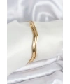 316L Çelik Gold Renk 65 mm Ajda Zikzak Model 3lü Kadın Bileklik