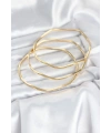 316L Çelik Gold Renk 65 mm Ajda Zikzak Model 3lü Kadın Bileklik