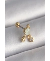 316L Çelik Gold Renk Beyaz Mineli Kalp Sallantı Zirkon Taşlı Tragus Piercing