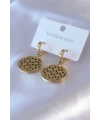 316L Çelik Gold Renk Lotus Model Kadın Küpe