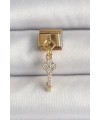 316L Çelik Gold Renk Sallantı Zirkon Taşlı Anahtar Model Nomination Charm