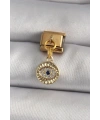 316L Çelik Gold Renk Sallantı Zirkon Taşlı Göz Model Nomination Charm