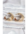 316L Çelik Gold Renk Yarım Halka Model Kadın Küpe