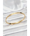 316L Çelik Gold Renk Zirkon Taşlı 65 mm İnce Kadın Kelepçe Bileklik