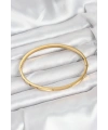 316L Çelik Gold Renk Zirkon Taşlı 65 mm İnce Kadın Kelepçe Bileklik