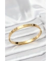 316L Çelik Gold Renk Zirkon Taşlı 65 mm Kadın Kelepçe Bileklik