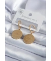 316L Çelik Gold Renk Zirkon Taşlı Göz İşleme Model Kadın Küpe