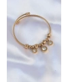 316L Çelik Gold Renk Zirkon Taşlı Model Charm Bileklik