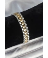 316L Çelik Gold ve Gümüş Renk 12 mm Kalınlık Erkek Bileklik