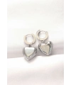 316L Çelik Gümüş Renk Bombeli Kalp Tasarımlı Küpe