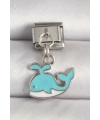 316L Çelik Gümüş Renk Mavi Balina Model Nomination Charm