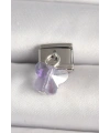 316L Çelik Gümüş Renk Mor Zirkon Taşlı Nomination Charm