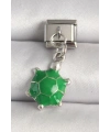 316L Çelik Gümüş Renk Yeşil Kaplumbağa Model Nomination Charm