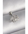 316L Çelik Gümüş Renk Zirkon Taş Detay Kurdele Model Tragus Piercing