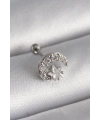 316L Çelik Gümüş Renk Zirkon Taşlı Ay Yıldız Tragus Piercing