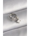 316L Çelik Gümüş Renk Zirkon Taşlı Çiçek Model Sallantı Detay Tragus Piercing