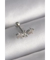 316L Çelik Gümüş Renk Zirkon Taşlı Çiçek Tragus Piercing