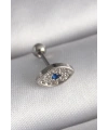 316L Çelik Gümüş Renk Zirkon Taşlı Göz Tragus Piercing
