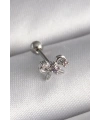 316L Çelik Gümüş Renk Zirkon Taşlı Kurdele Tragus Piercing