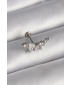 316L Çelik Gümüş Renk Zirkon Taşlı Tragus Piercing