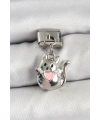 316L Çelik Sallantılı Kalp Detaylı Kedi Model Gümüş Renk Nomination Charm