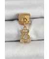 316L Çelik Sallantılı Zirkon Taşlı Ayıcık Model Gold Renk Nomination Charm