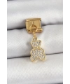 316L Çelik Sallantılı Zirkon Taşlı Ayıcık Model Gold Renk Nomination Charm