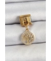 316L Çelik Sallantılı Zirkon Taşlı Hayat Ağacı Model Gold Renk Nomination Charm