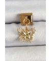 316L Çelik Sallantılı Zirkon Taşlı Kelebek Model Gold Renk Nomination Charm