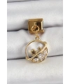 316L Çelik Sallantılı Zirkon Taşlı Satürn Model Gold Renk Nomination Charm