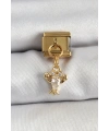 316L Çelik Sallantılı Zirkon Taşlı Yengeç Model Gold Renk Nomination Charm