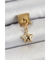 316L Çelik Sallantılı Zirkon Taşlı Yıldız Model Gold Renk Nomination Charm