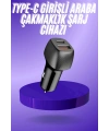 38W USB Type-C Girişli Oto Çakmaklık Araç İçi Hızlı Şarj Çakmaklık Şarj Aleti
