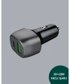 3A Güç Kapasiteli USB & Type-C Çakmaklık Şarj Adaptörü