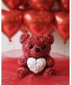 3D Baskı Kalpli Ayıcık 10cm Romantik Masaüstü Dekor