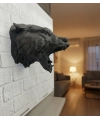 3D Siyah Ayı Başı Duvar Süsü Özel Tasarım Dekoratif Heykel 25x19 cm