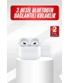 3.Nesil İOS Android Uyumlu Bluetooth 5.0 Beyaz Çağrı Cevaplama